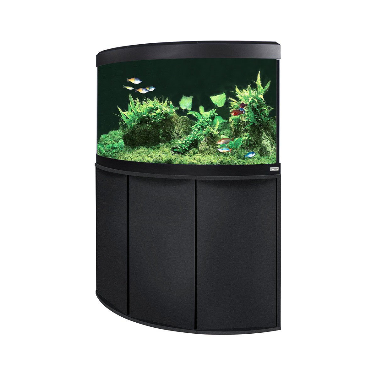 Fluval Komplett Eck-Aquarium mit Unterschrank Venezia 190 schwarz