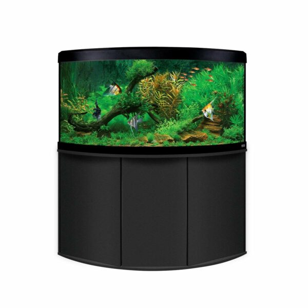 Fluval Komplett Eck-Aquarium mit Unterschrank Venezia 350 schwarz