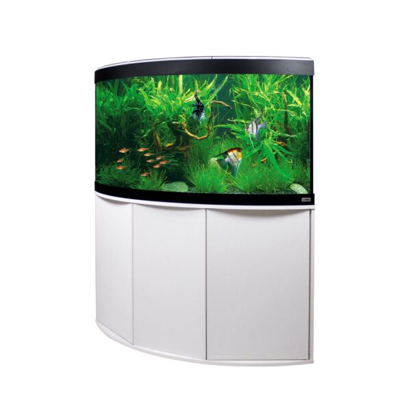 Fluval Komplett Eck-Aquarium mit Unterschrank Venezia 350 weiß