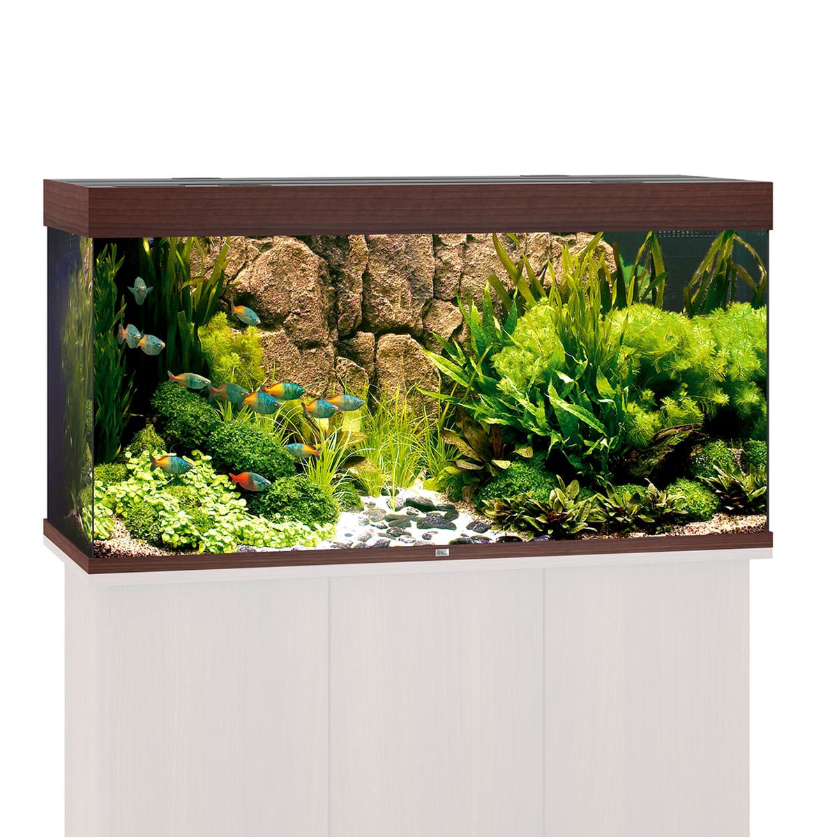 Juwel Rio 350 LED Komplett Aquarium ohne Schrank dunkles holz