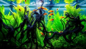 schwarze algen im aquarium was tun