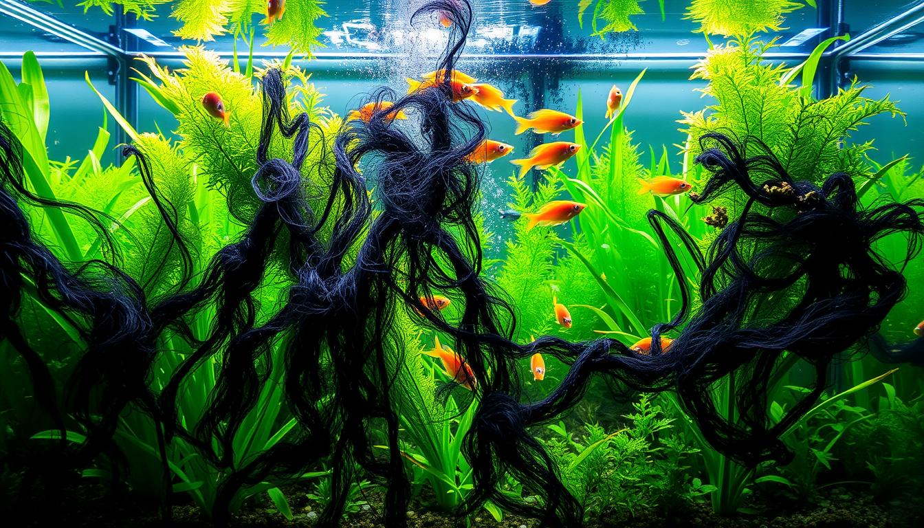 schwarze algen im aquarium was tun