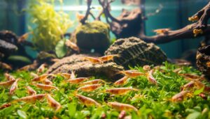 was fressen garnelen im aquarium